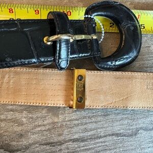 Roberto Dalpra Genuine Leather Vintage Belt Women’s 36 Black gold adjustable